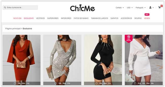 site de compras de roupas online